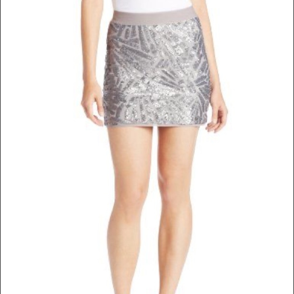 BCBGMAXAZRIA Women Paxton Deco Sequins Mini Skirt